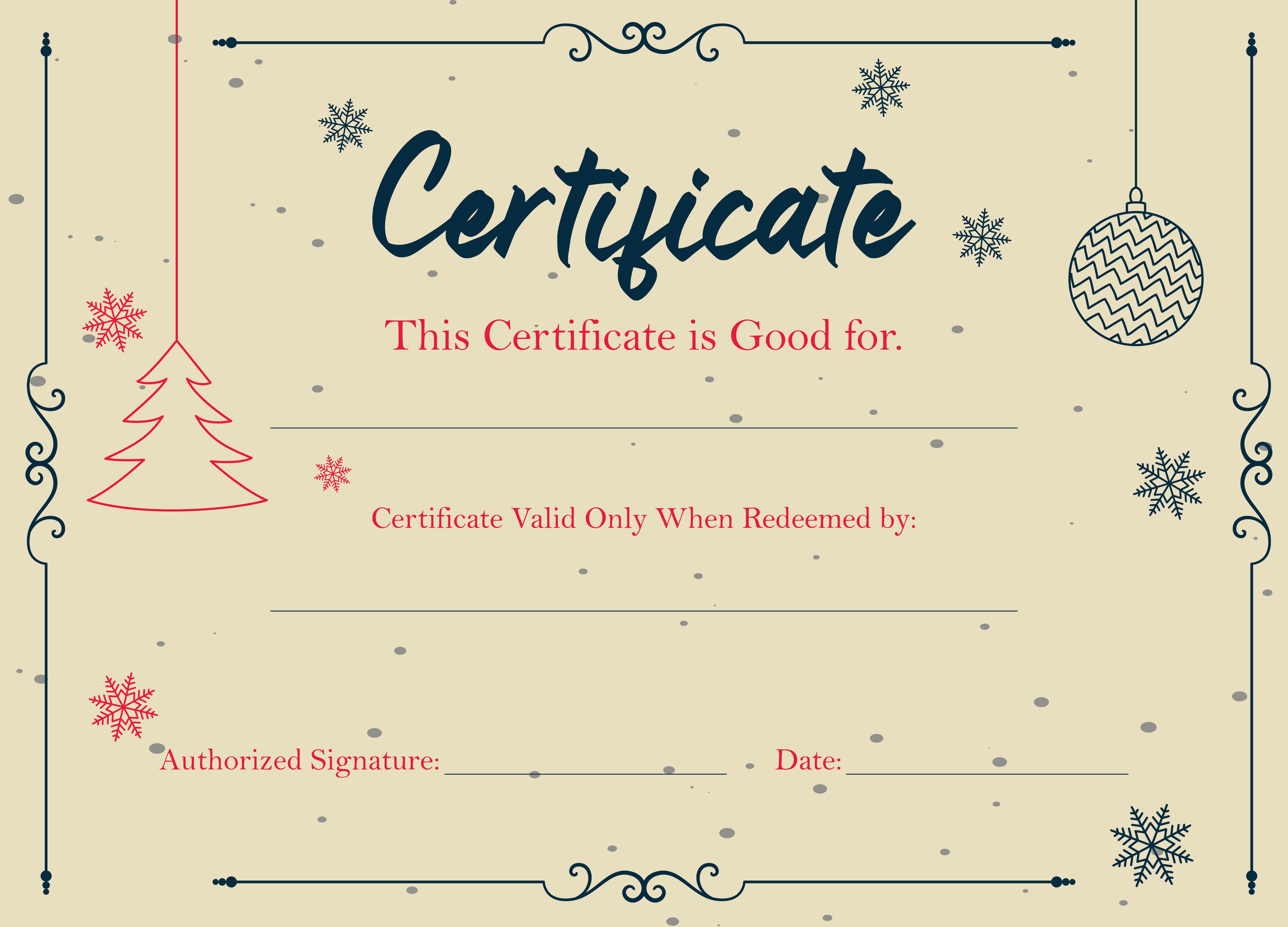 Blank Christmas Gift Certificates Templates Free