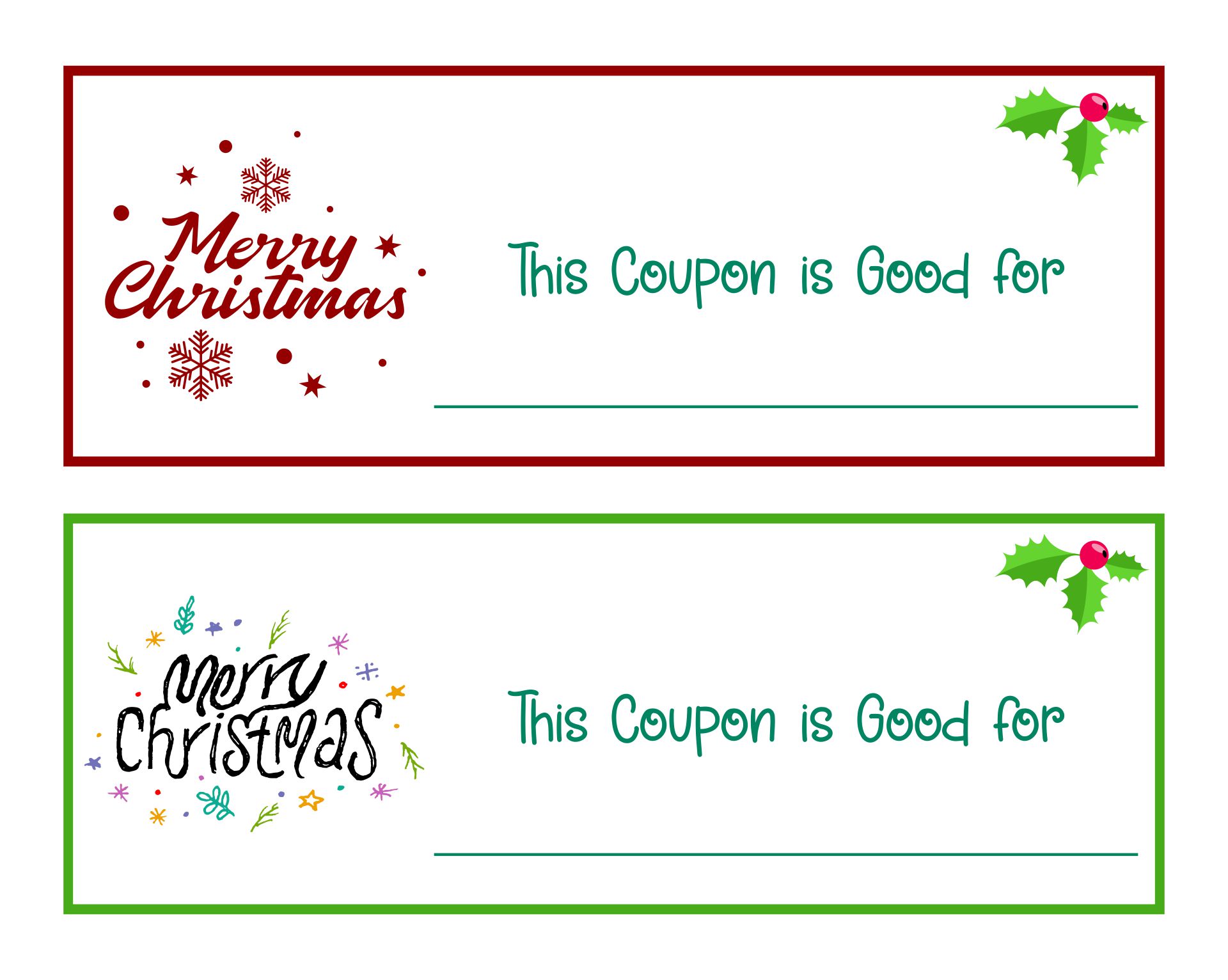 10 Best Printable Christmas Voucher Templates