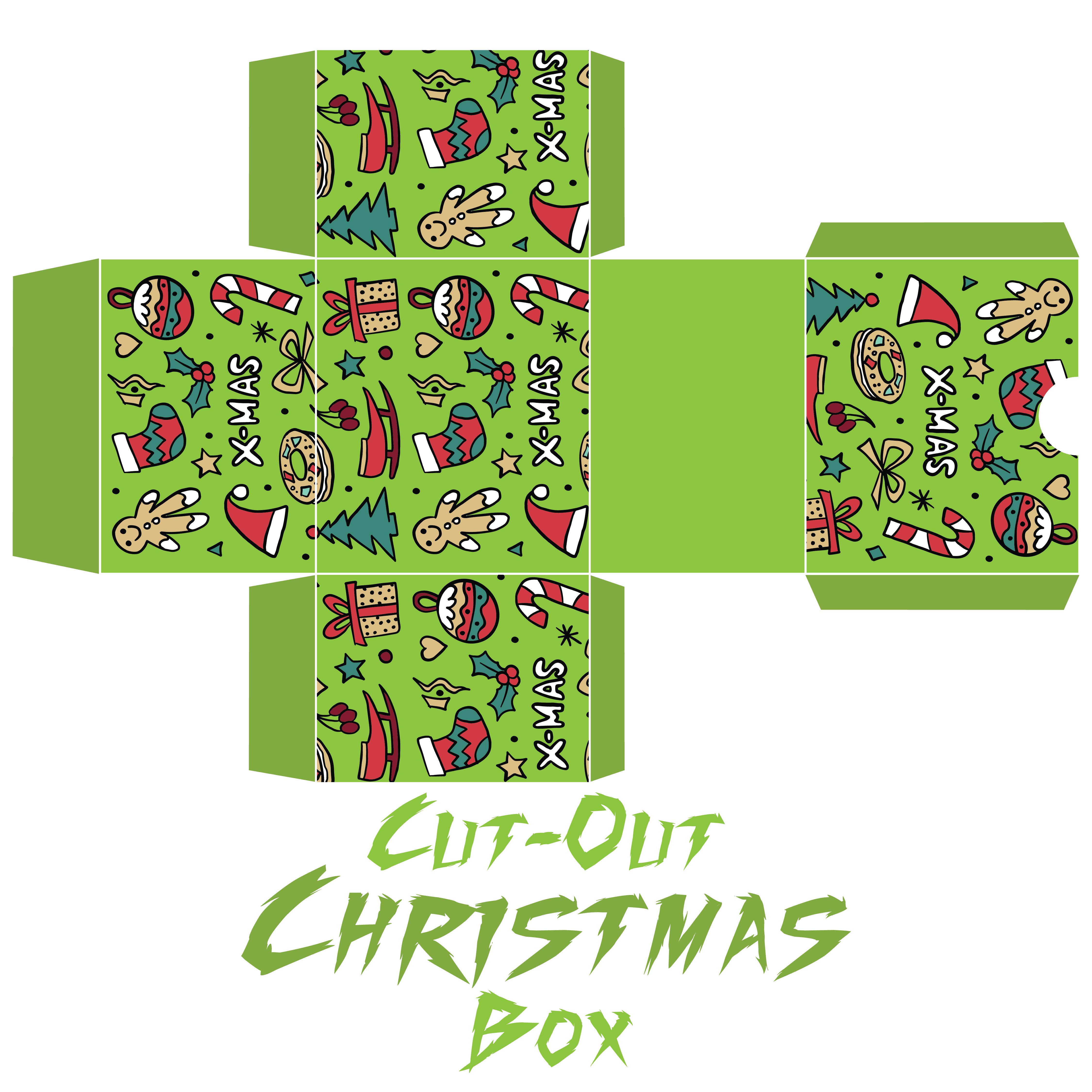 10 Best Free Printable Christmas Gift Box Template Printablee