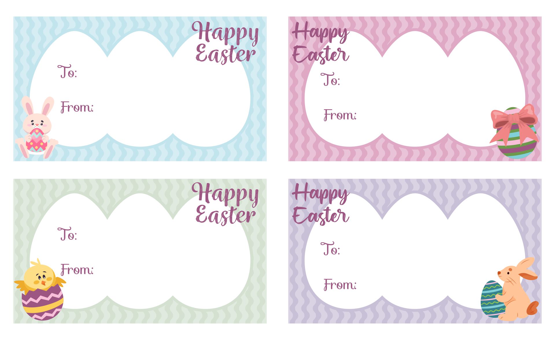 Easter Basket Tags Templates