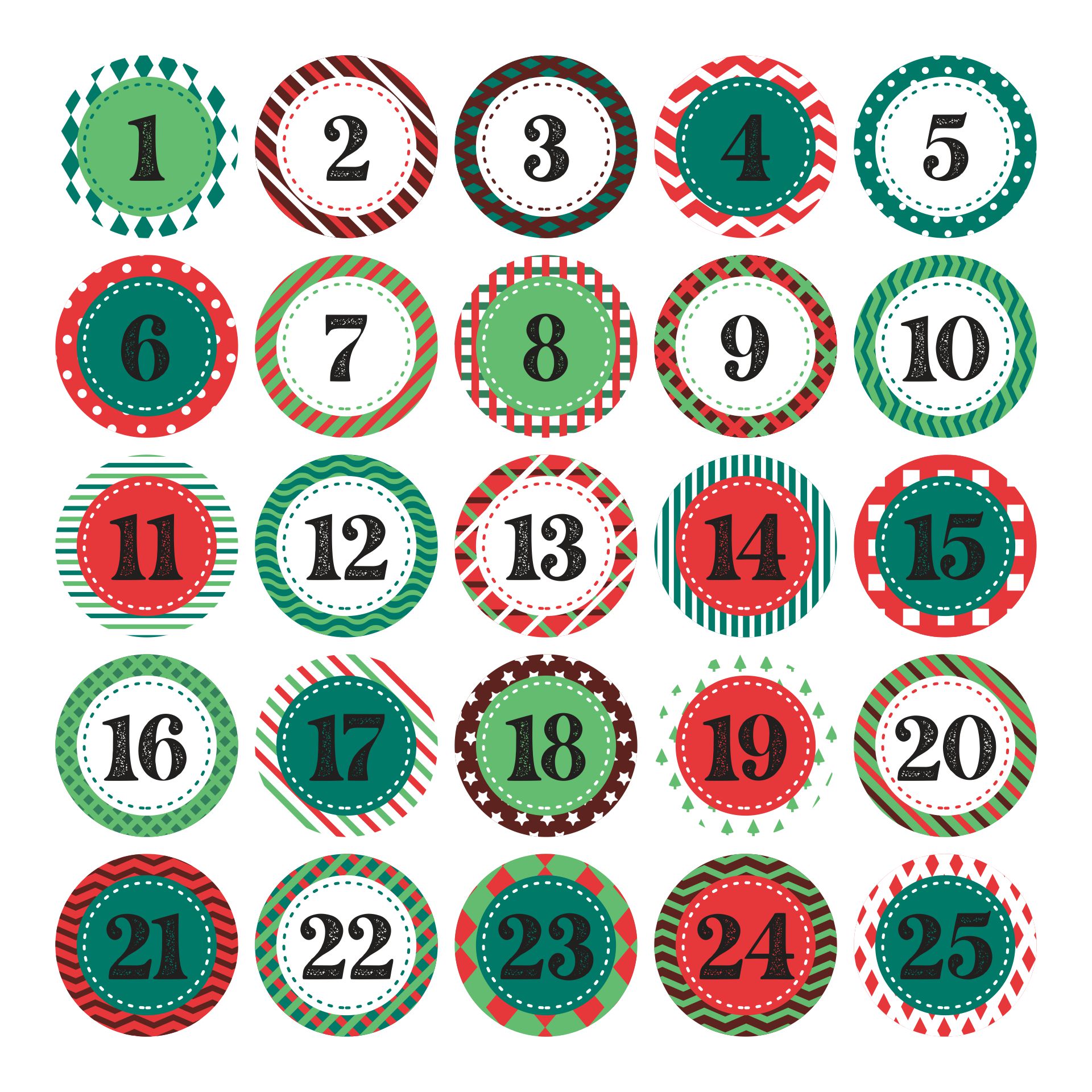 10 Best Printable Advent Calendar Numbers Printablee