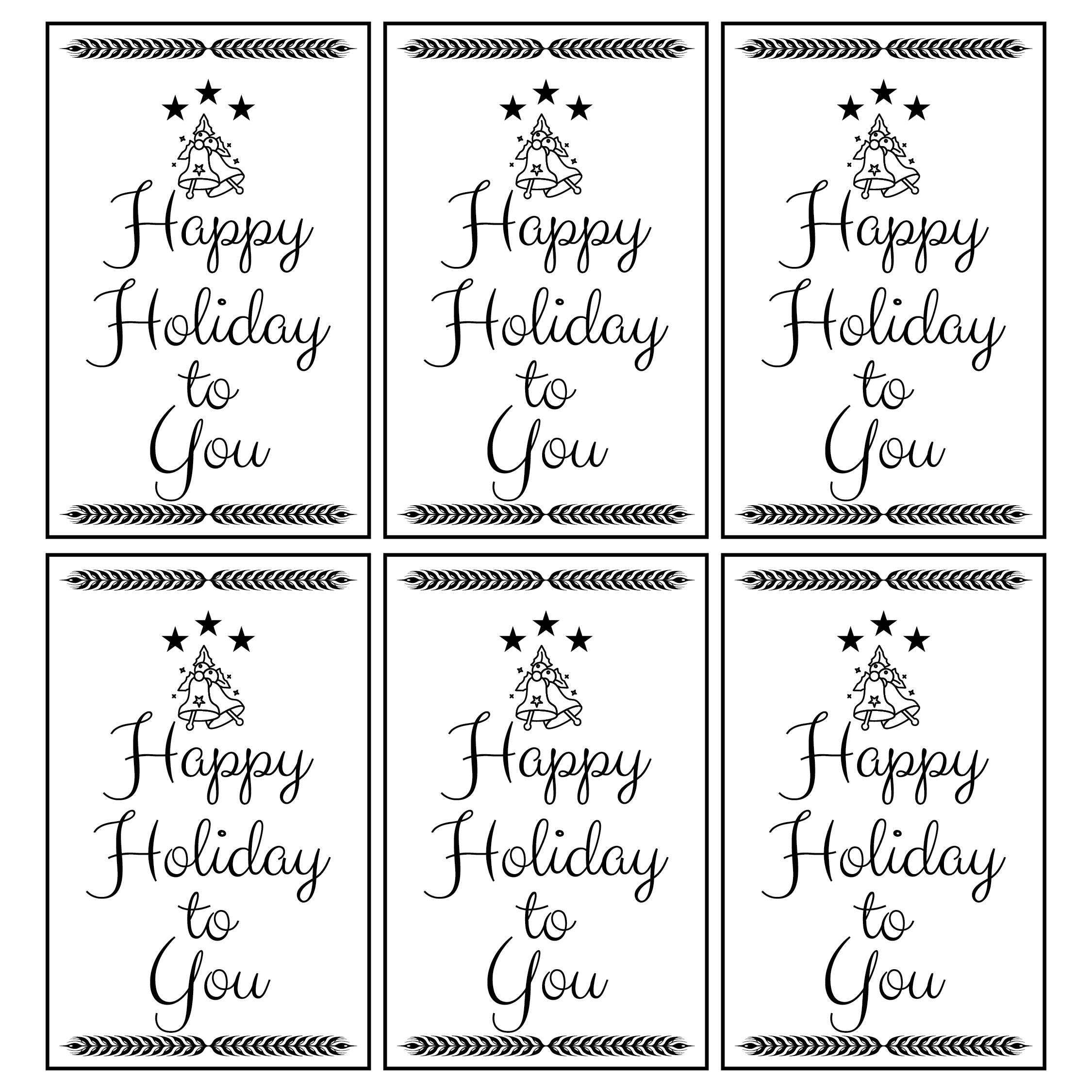 Simple Printable Christmas Tags Black And White
