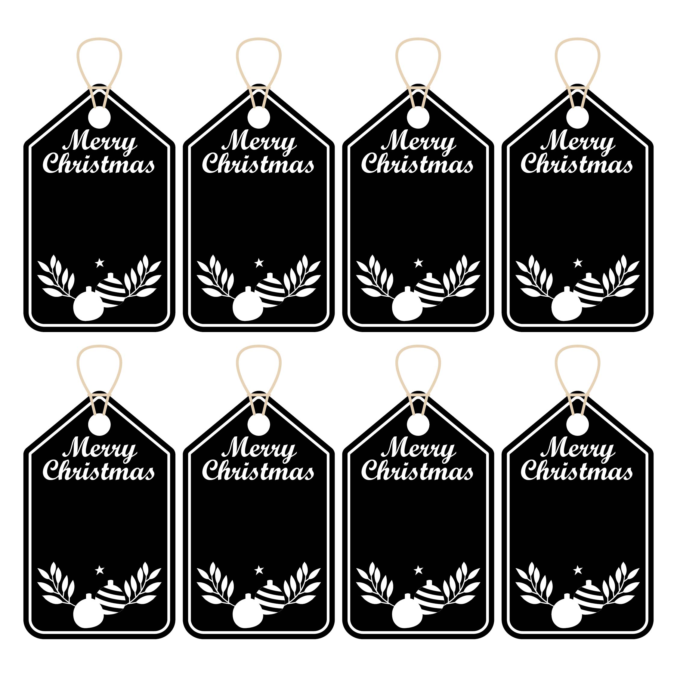 10 Best Black And White Printable Christmas Tags PDF For Free At Printablee