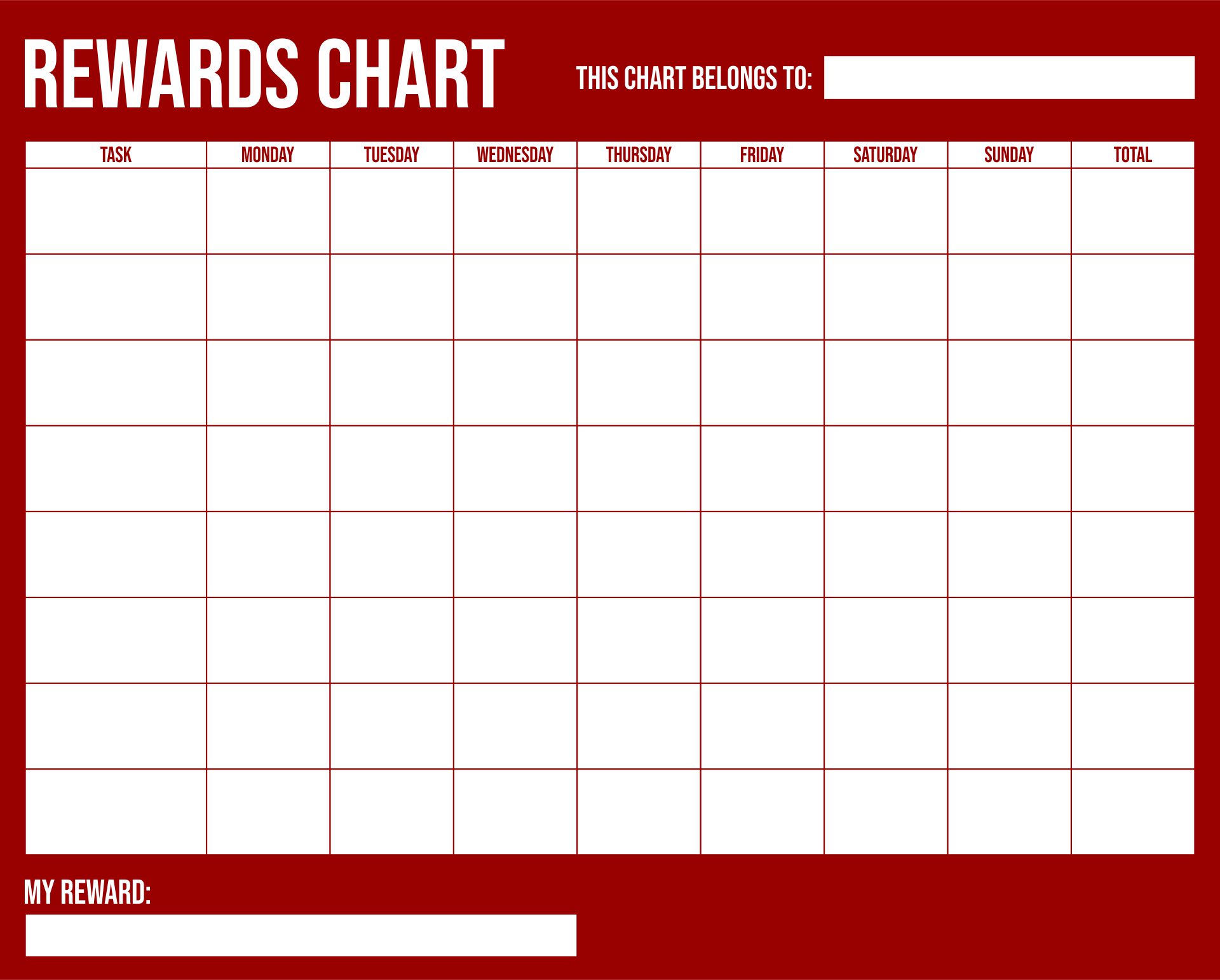 Printable Sticker Charts In Blank Reward Chart Template