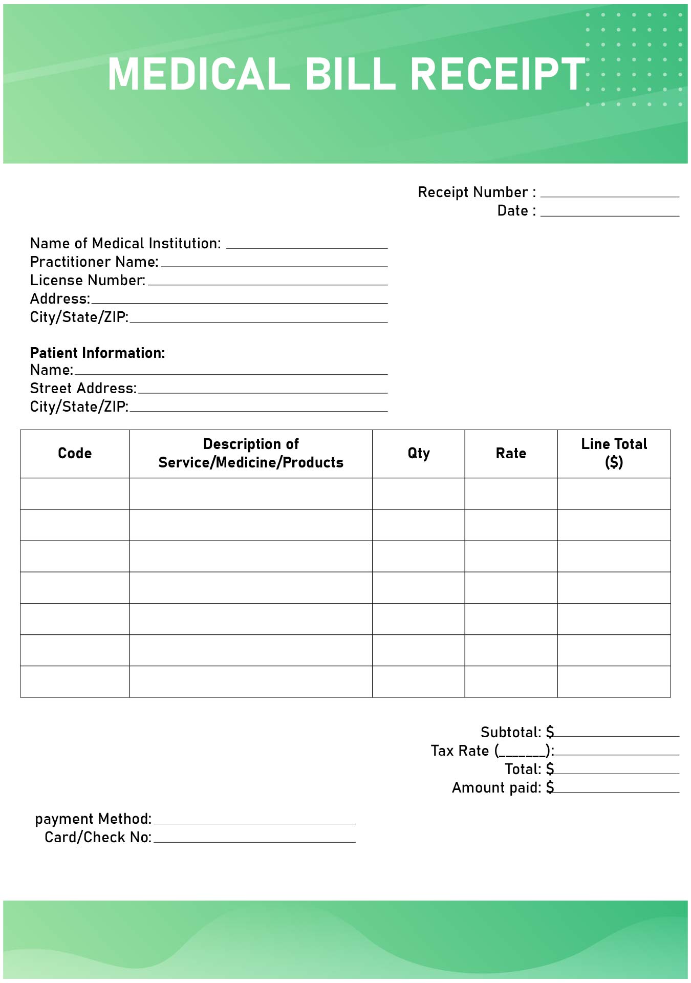 10 Best Printable Medical Bill PDF for Free at Printablee