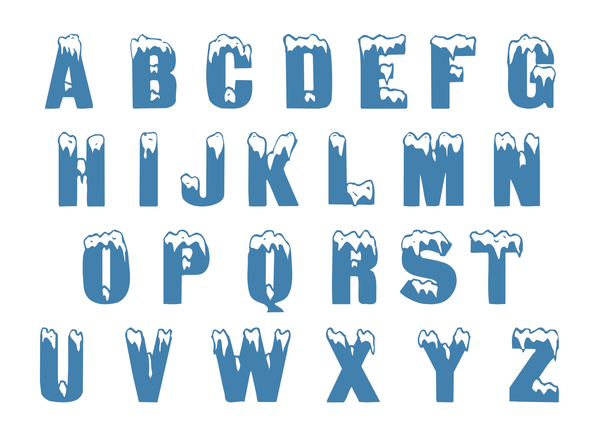 Frozen Letters Font Alphabet Printable