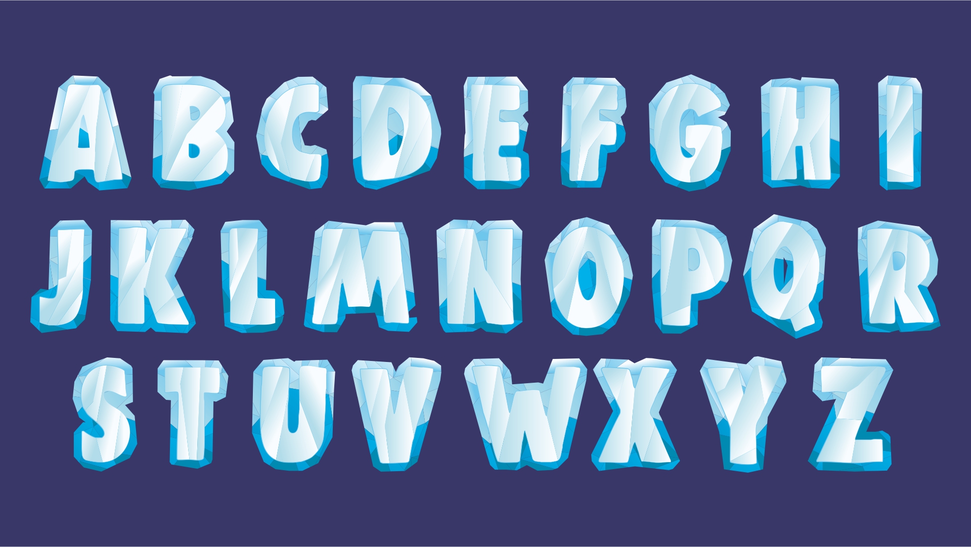 Frozen Letters Font Alphabet