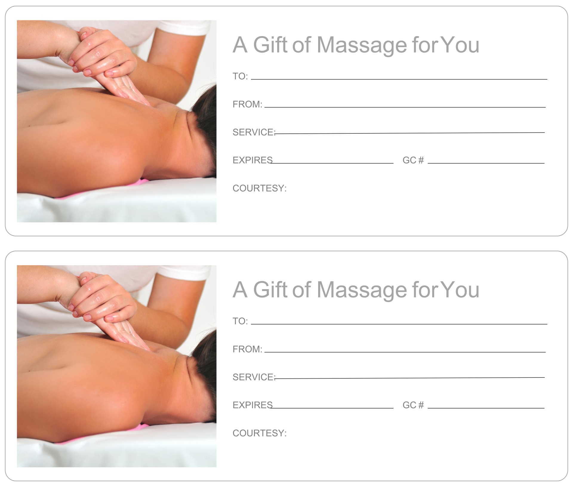 20 Best Printable Massage Gift Certificate Template - printablee.com Intended For Massage Gift Certificate Template Free Printable