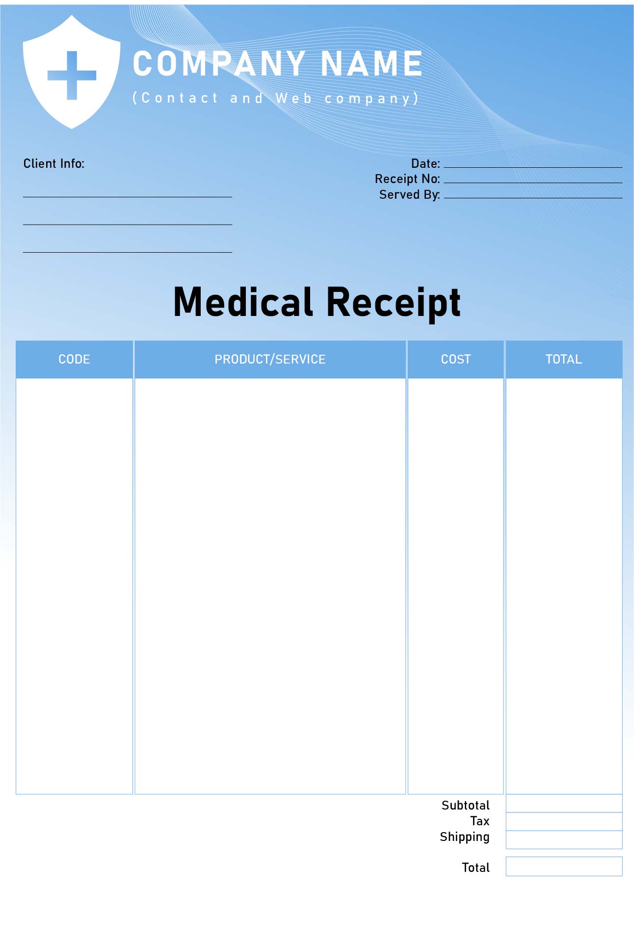 Medical Patient Receipt