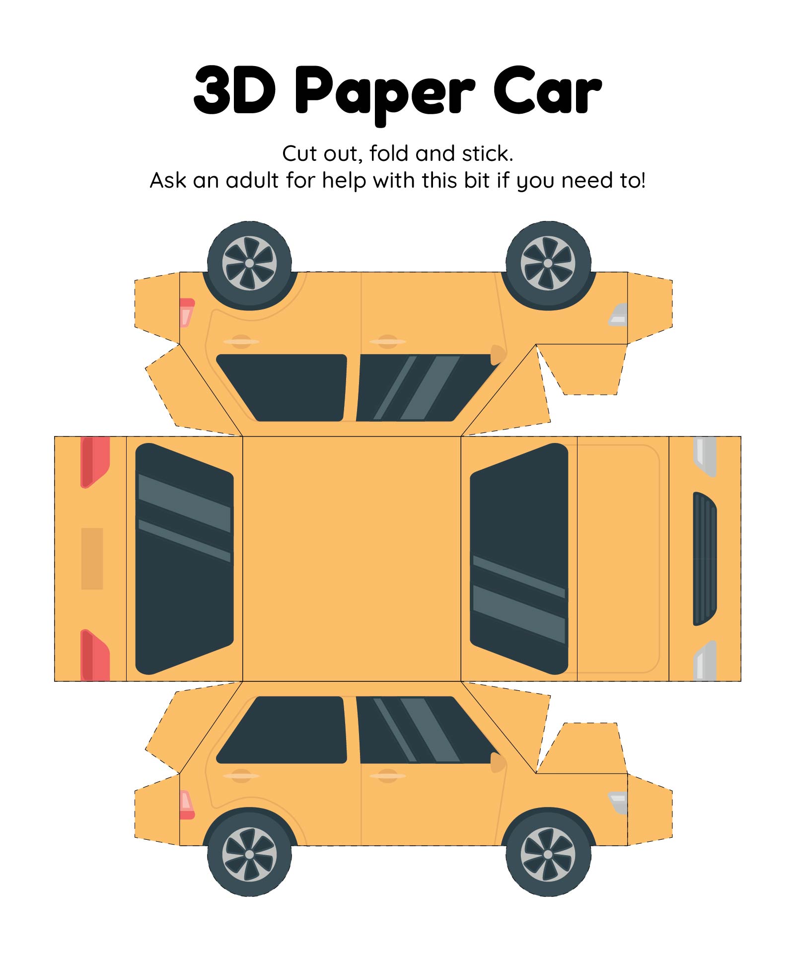 Printable 3D Cars Paper Crafts Templates