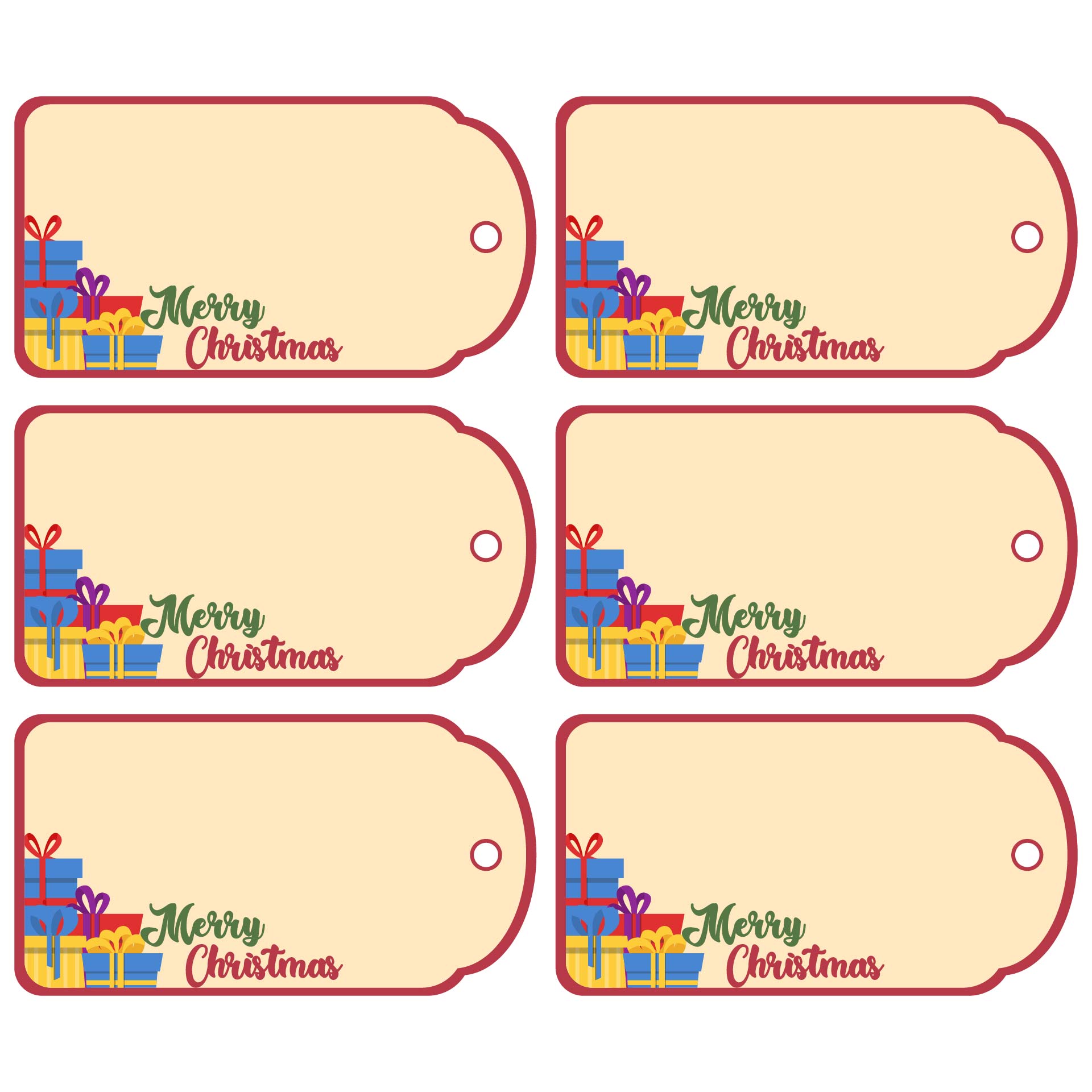 Blank Christmas Tags Printable