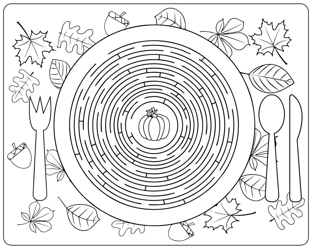 Printable Thanksgiving Coloring Placemats