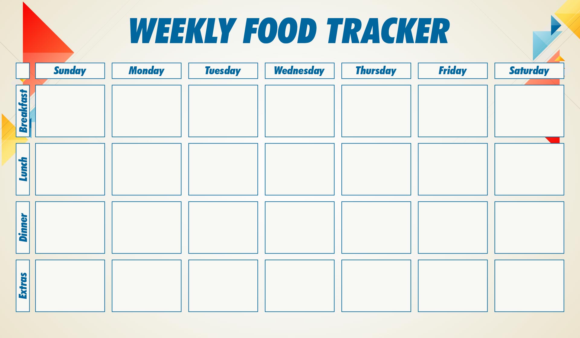 Diet Tracker Printable