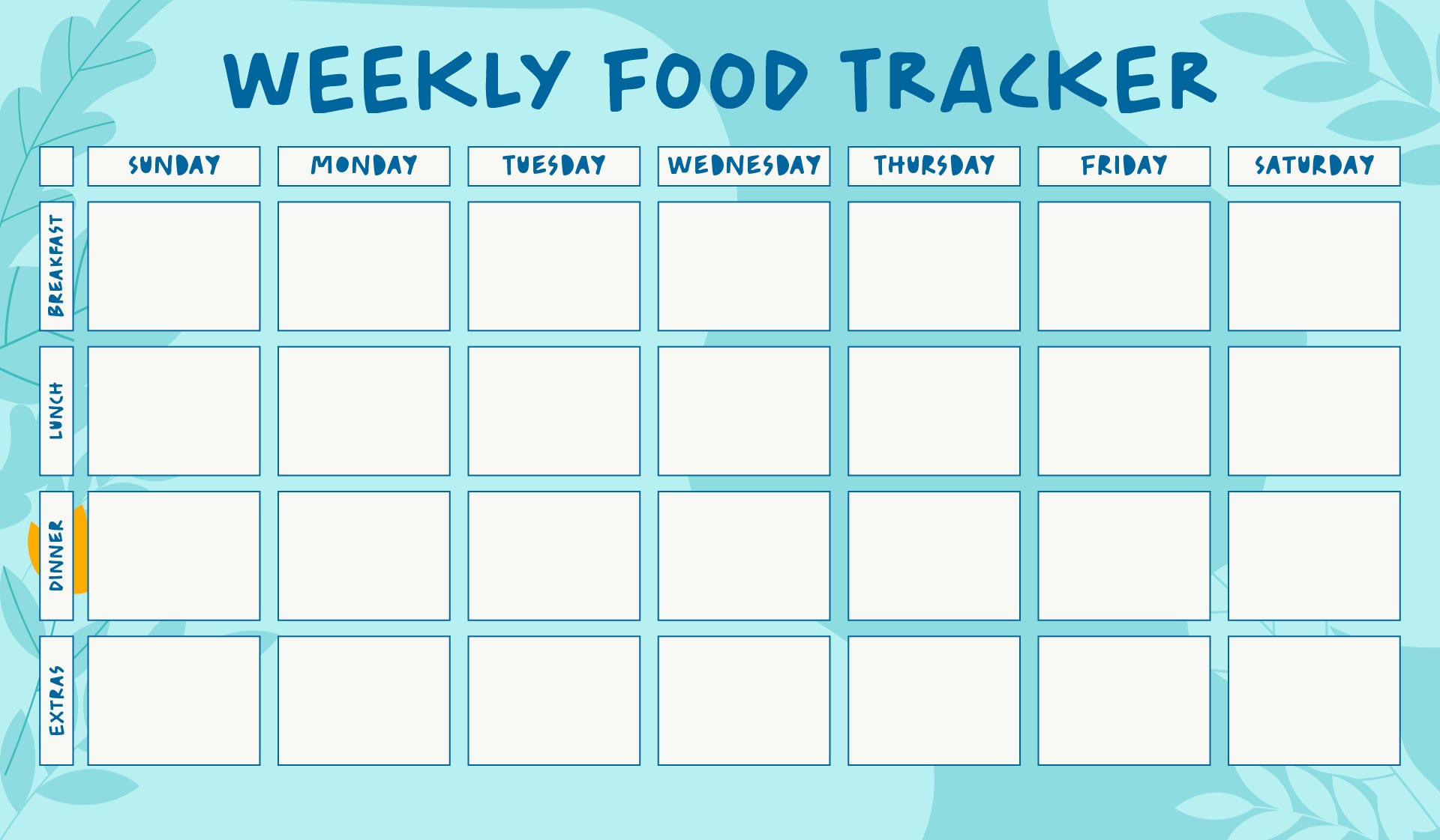 Printable Weekly Food Tracker