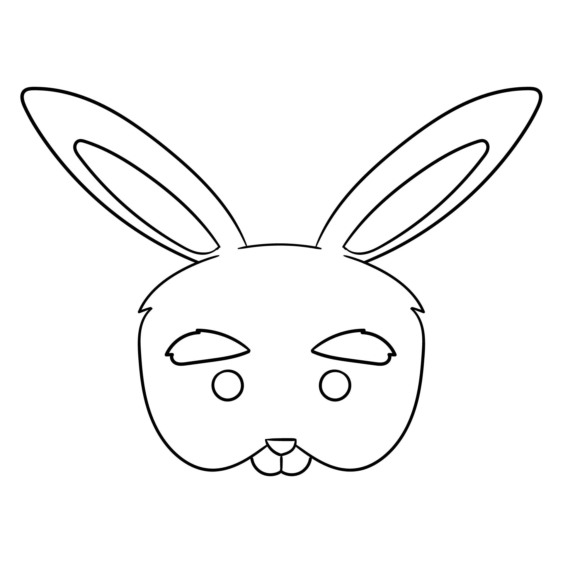 Rabbit Mask Coloring Pages