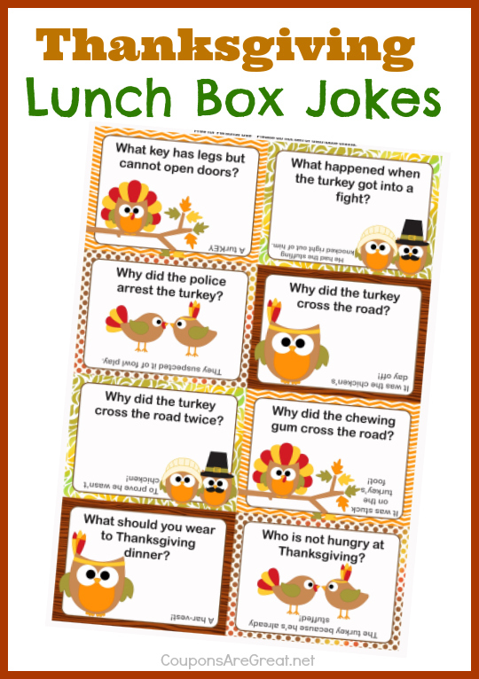 Thanksgiving Lunch Box Jokes