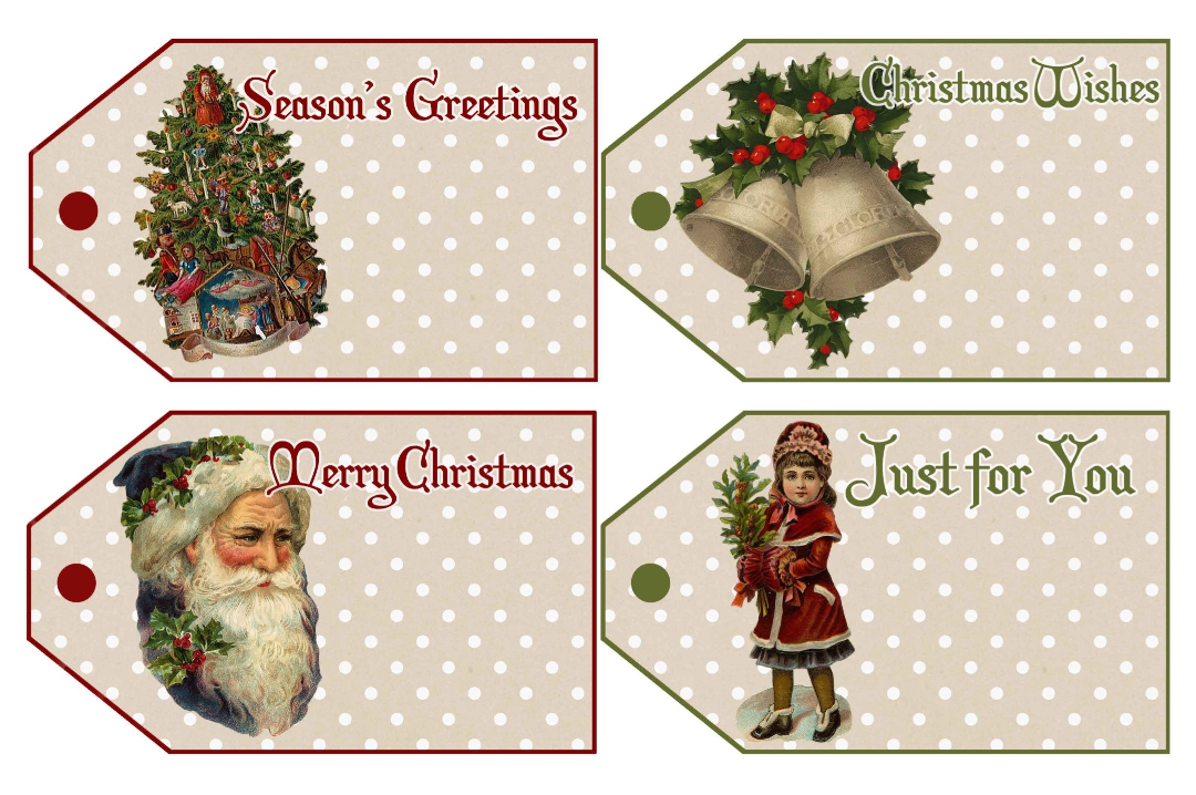 Vintage Printable Christmas Name Tags