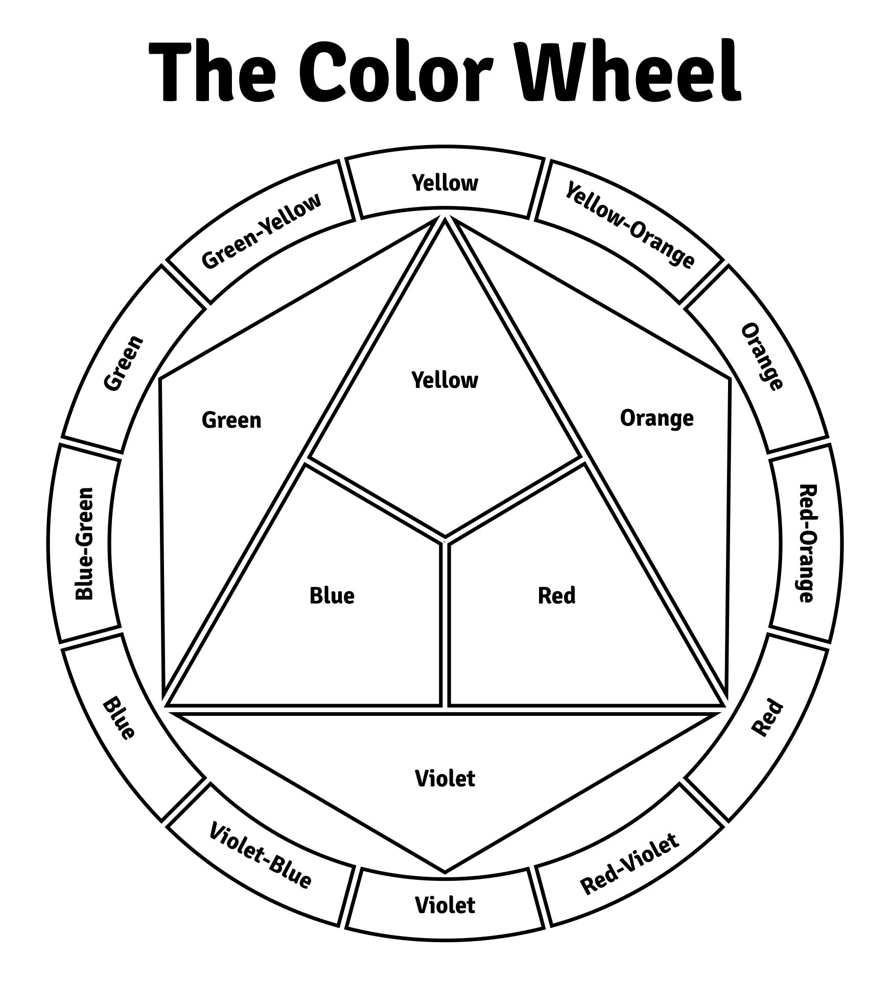 Printable Color Wheel Worksheet Blank