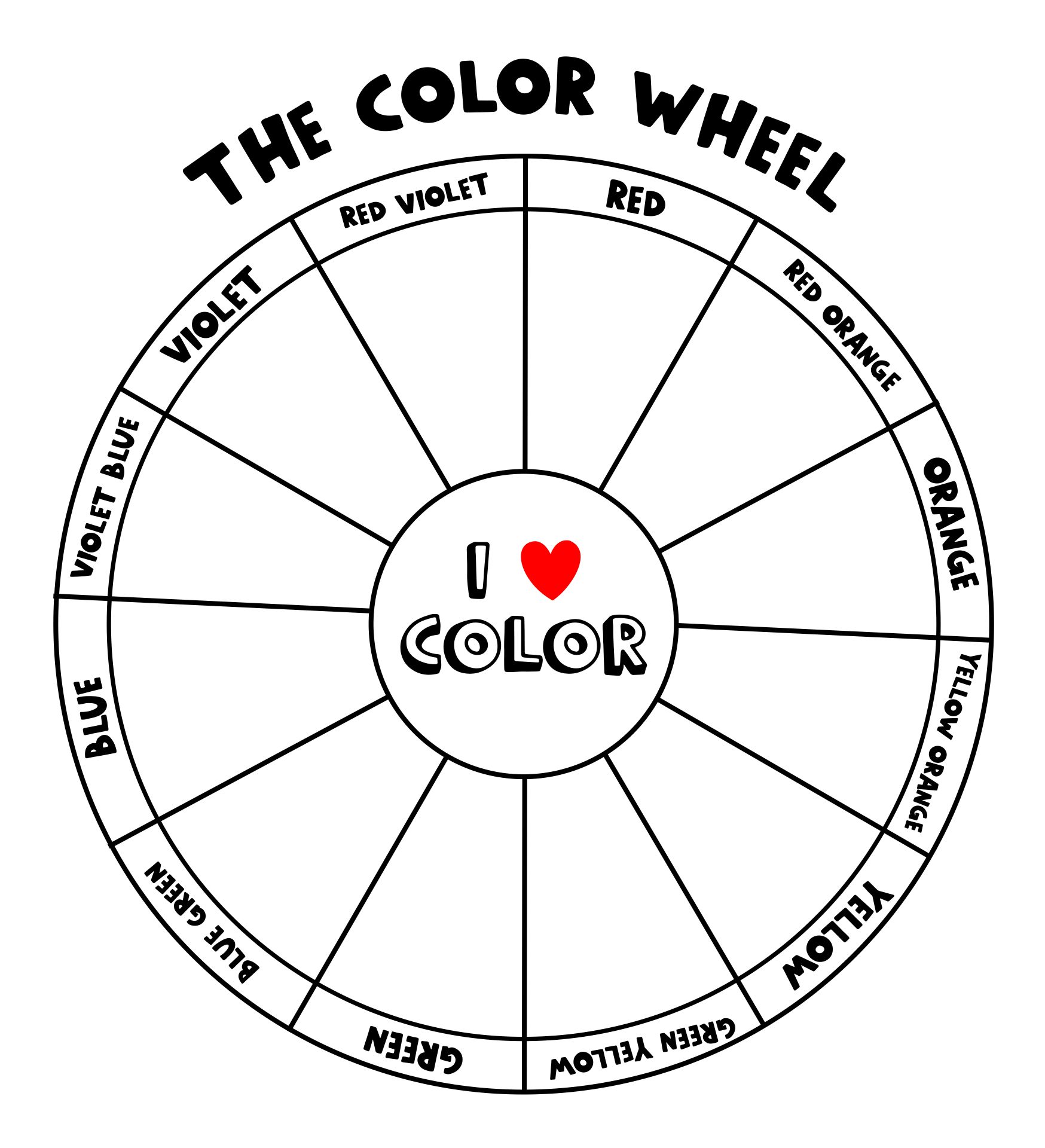 Blank Color Wheel Worksheet Printable