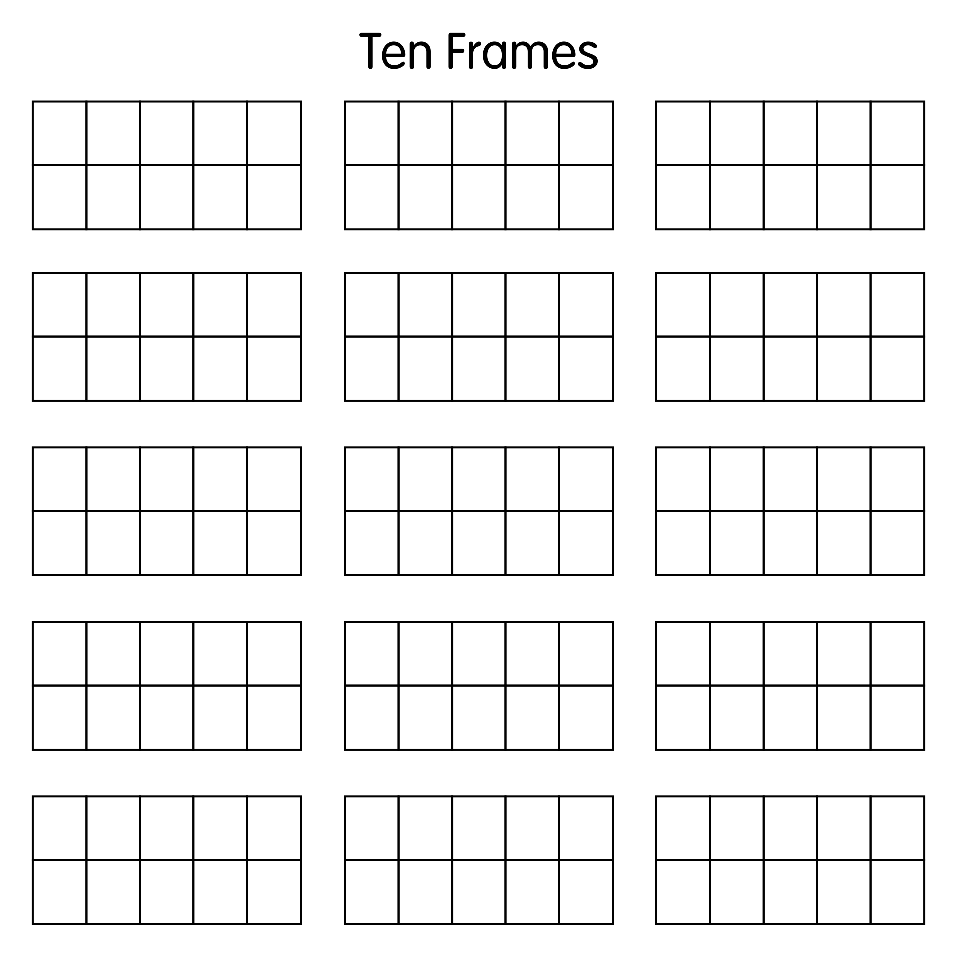 Ten Frame Template Free