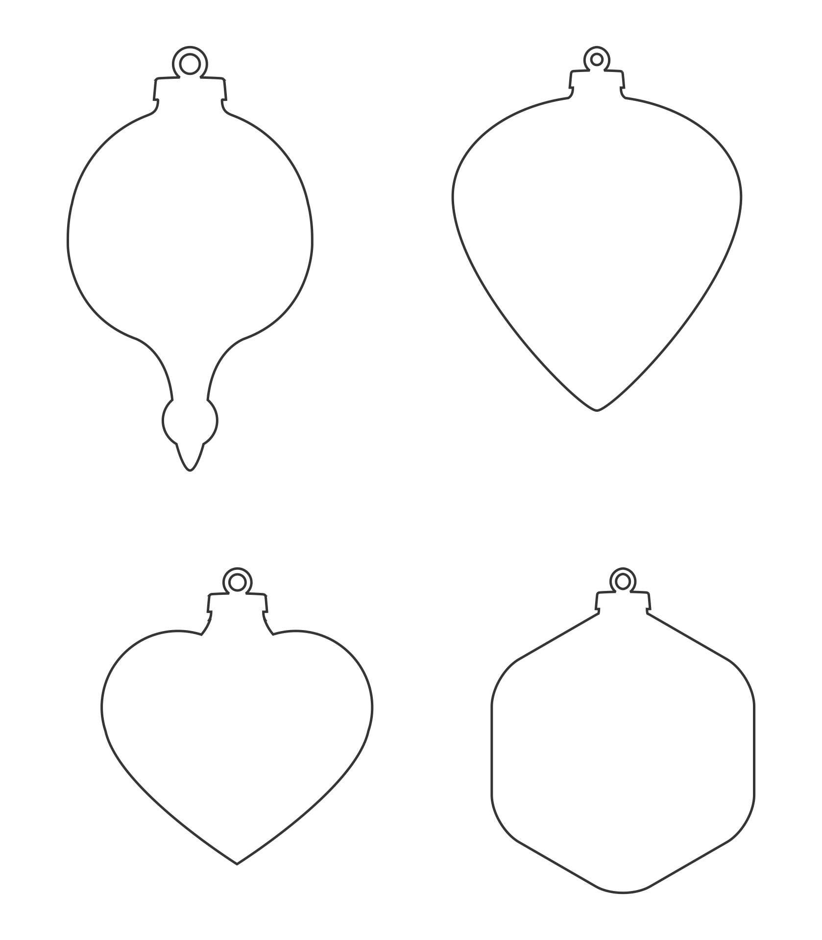 Christmas Tree Ornaments Templates Printable