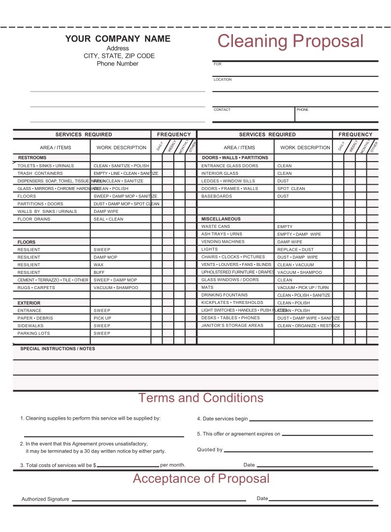 20 Best Free Printable Cleaning Business Forms - printablee.com With Regard To Free Cleaning Proposal Template