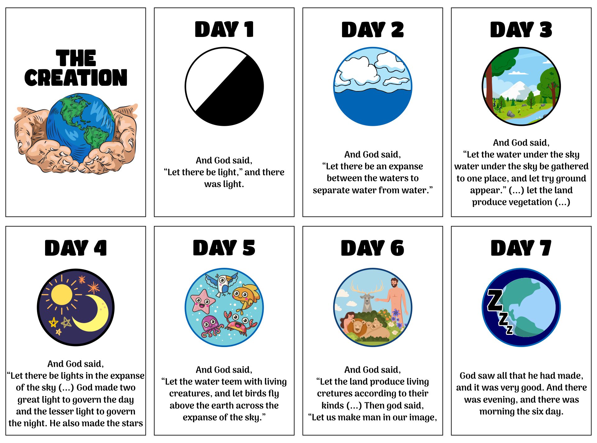 Creation Bible Printables Bible Story Printables 60 OFF