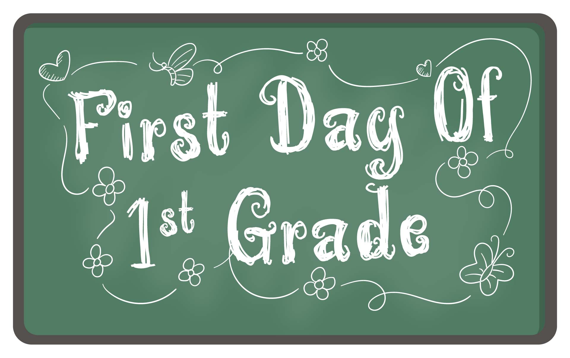 First Day of 4th Grade Sign Chalkboard
