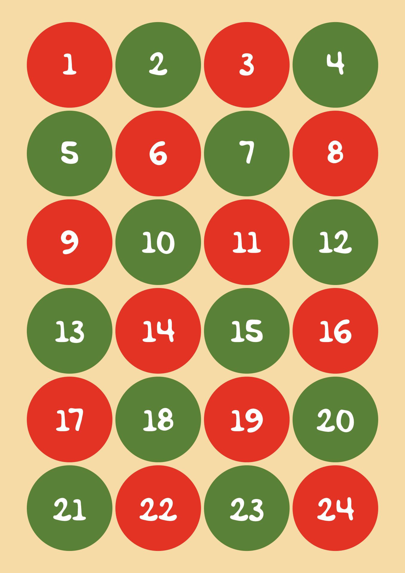 15 Best Printable Christmas Advent Numbers Printablee