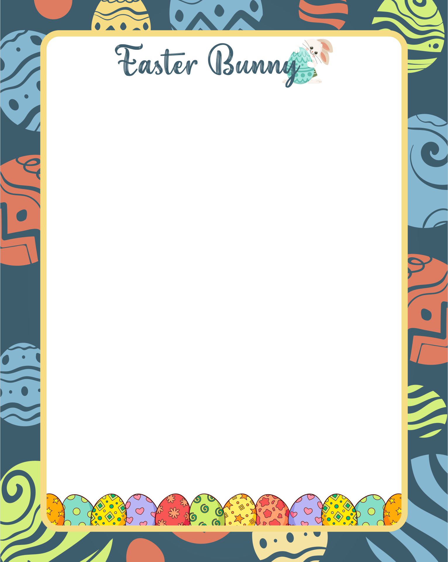 Printable Easter Bunny Letter Head