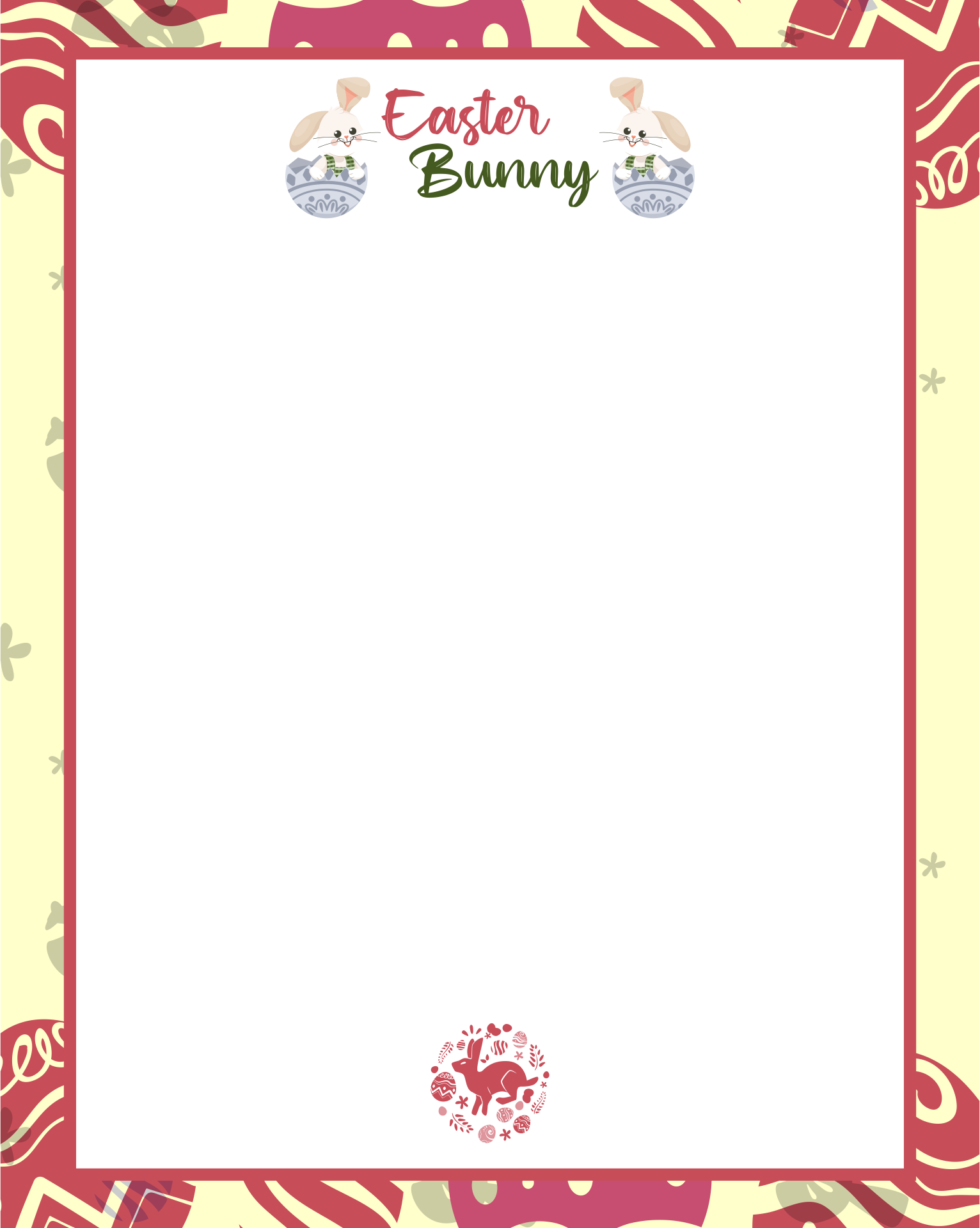 Printable Easter Bunny Stationary