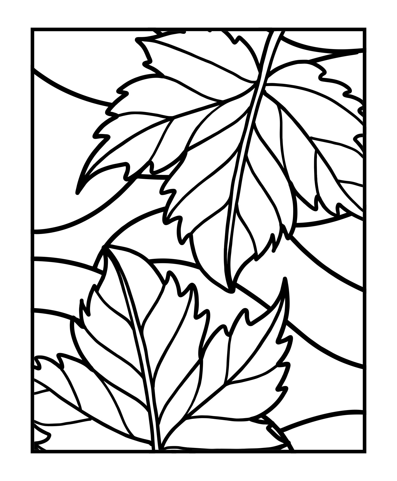 Printable Fall Leaf Stained Glass Patterns