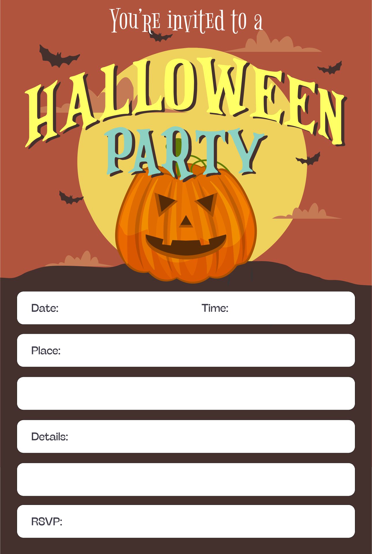 Blank Printable Halloween Invitations - Printable World Holiday