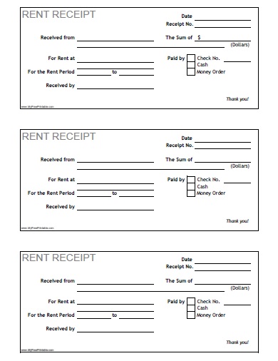 Printable Rent Receipts PDF