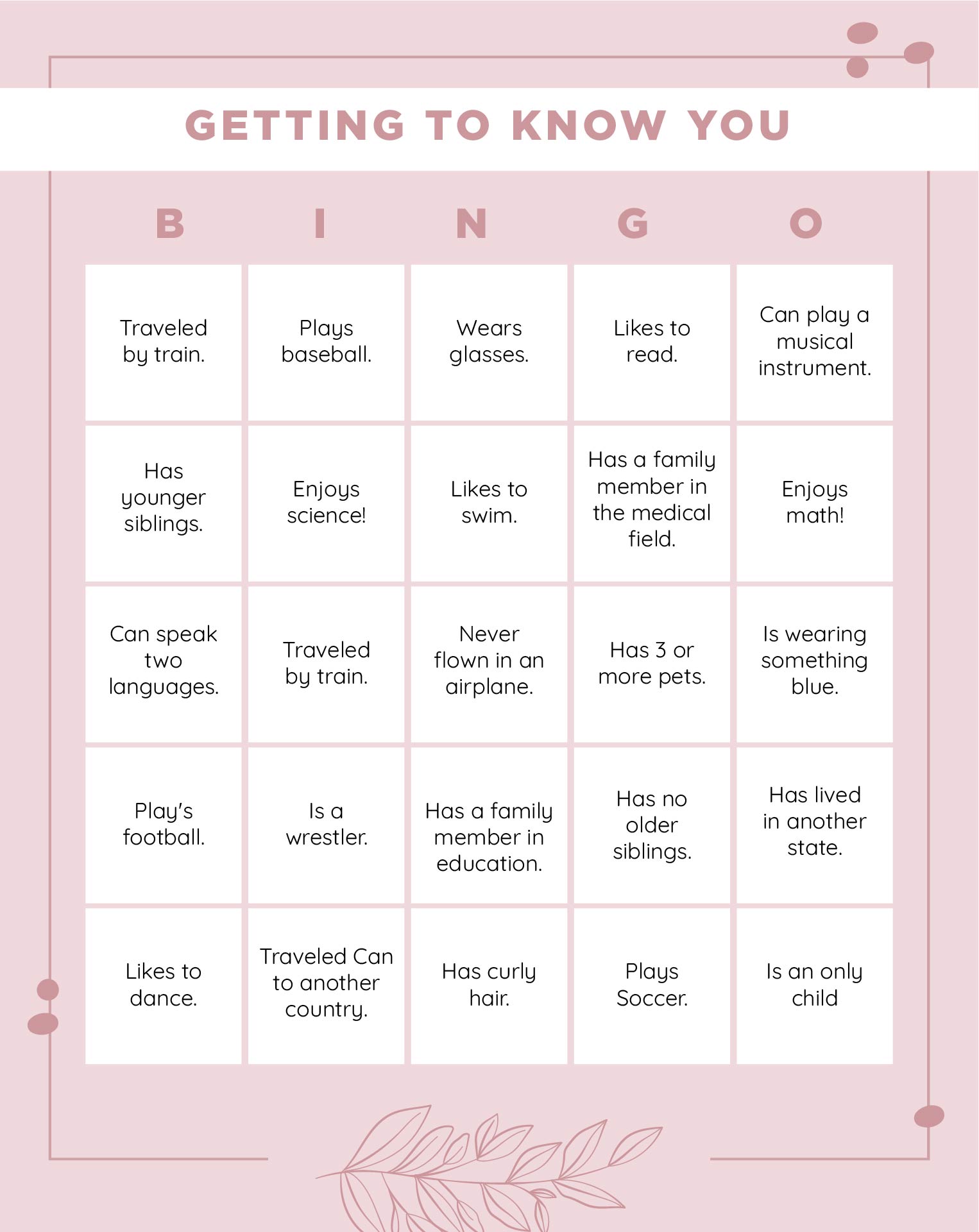 Getting To Know You For Adults - 10 Free PDF Printables | Printablee