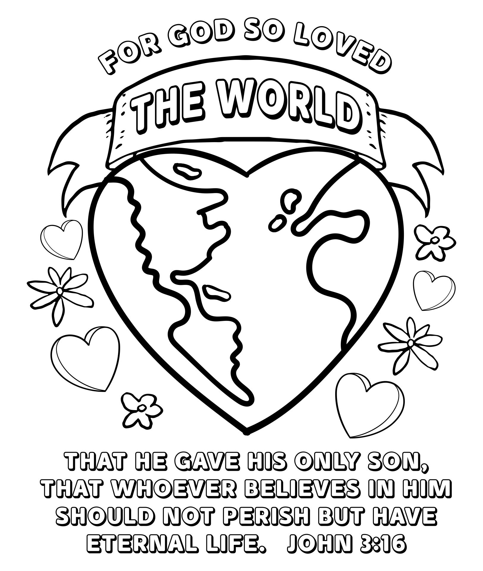 God Is Love John 3 16 Coloring Page