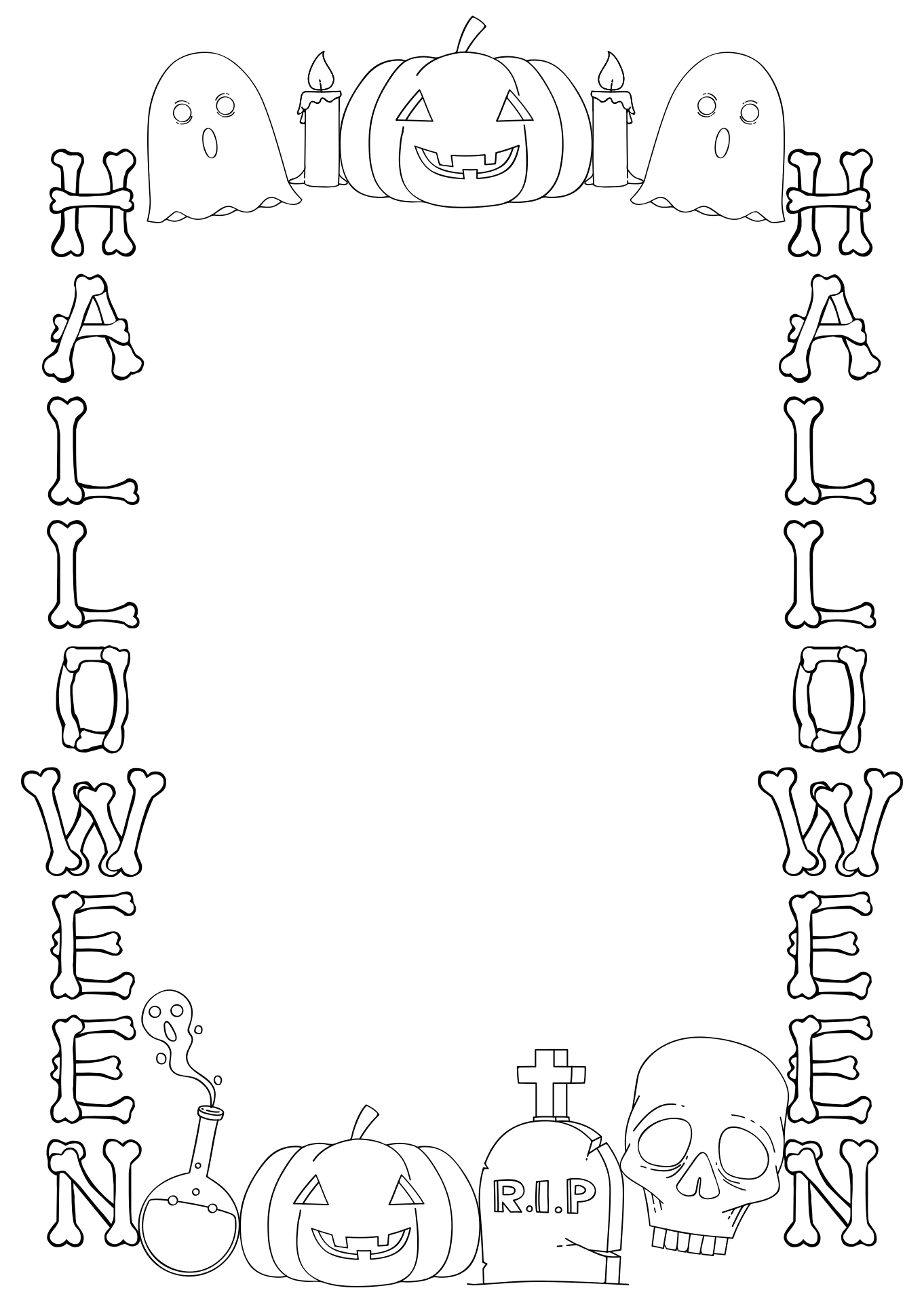 Halloween Coloring Pages Borders