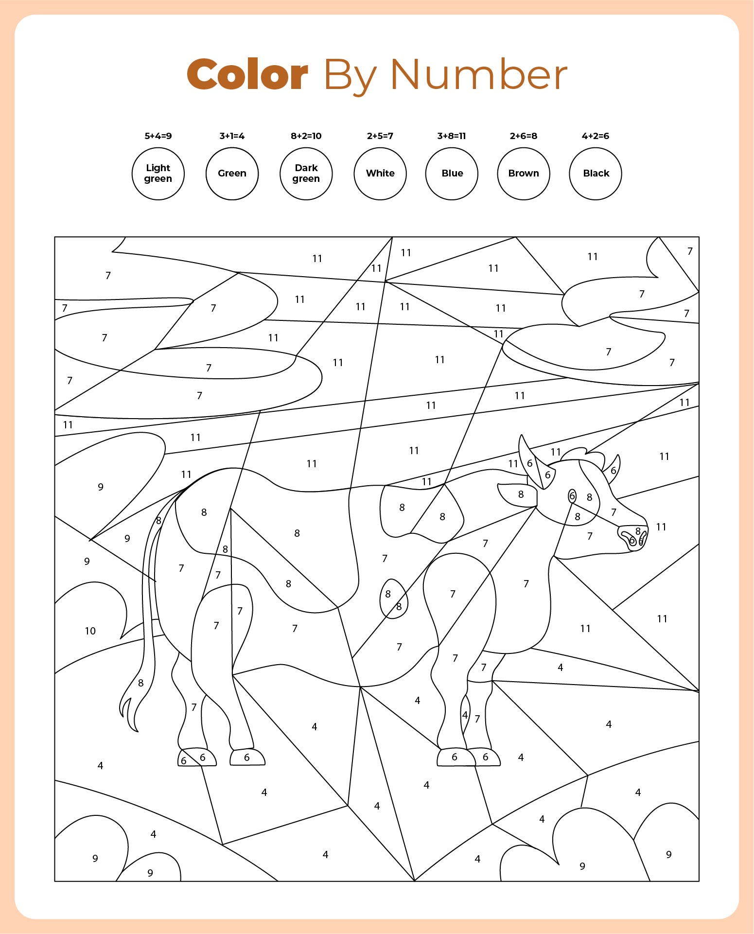 Hard Color by Number Coloring Pages Printable