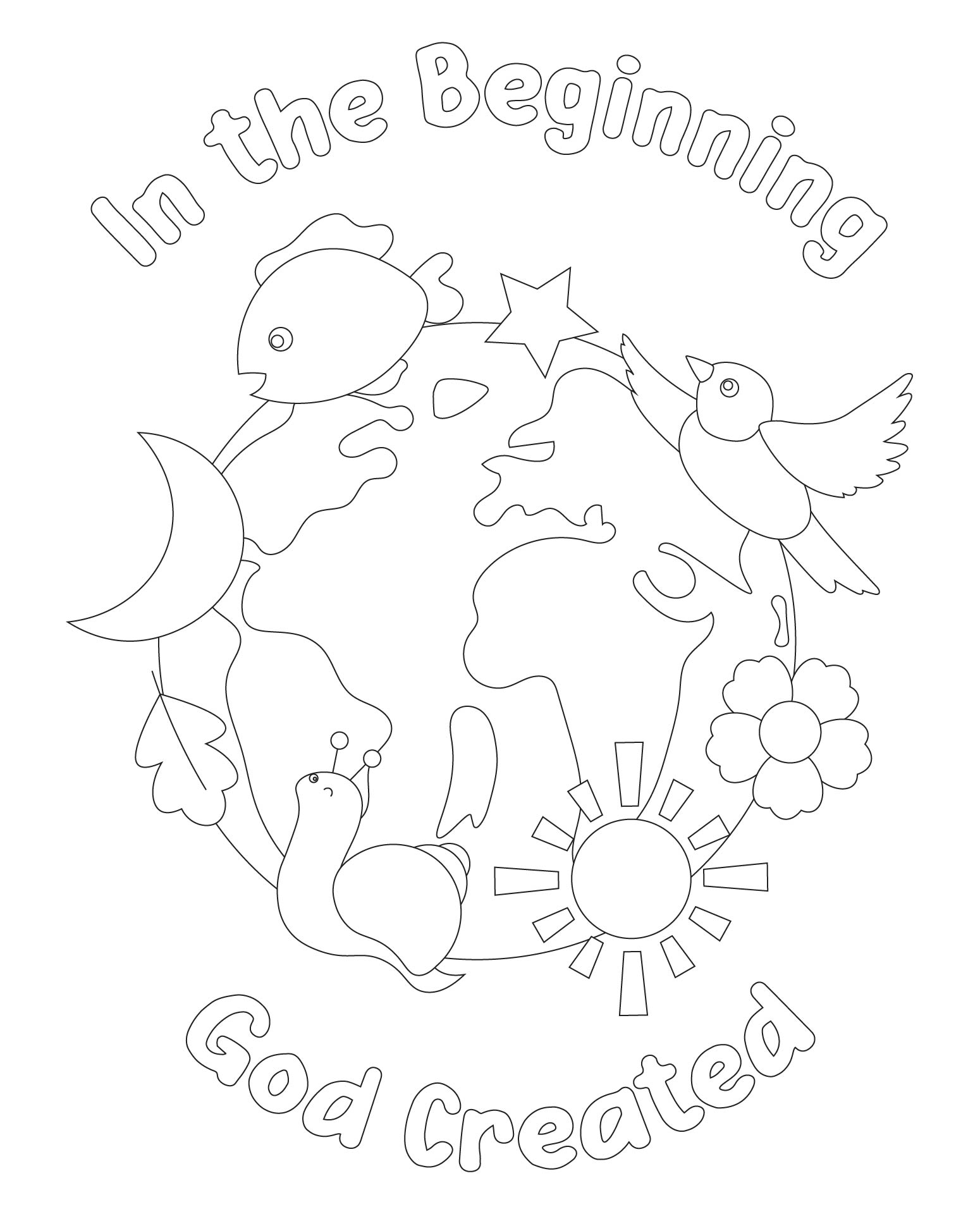 In the Beginning God Created Coloring Pages