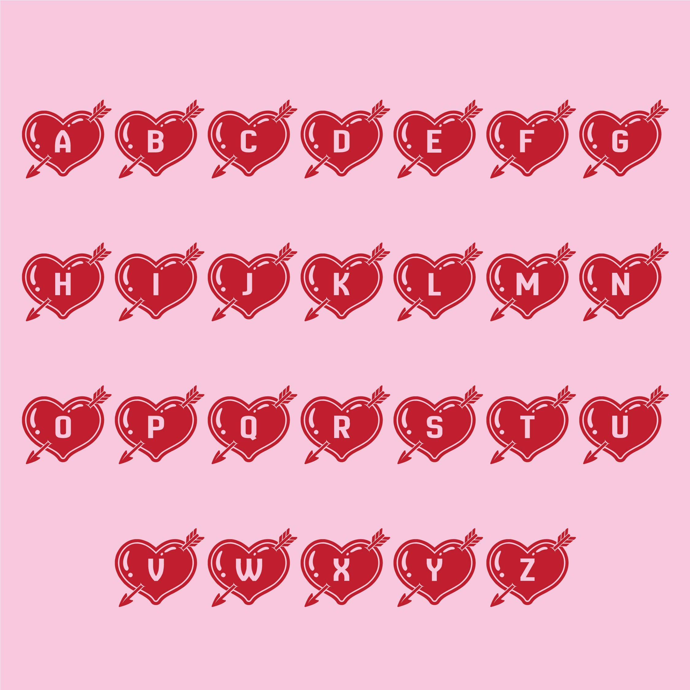 Printable Heart Alphabet Letters