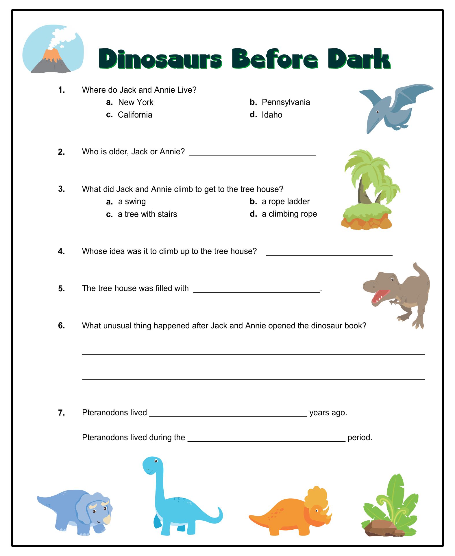 Magic Tree House Printables