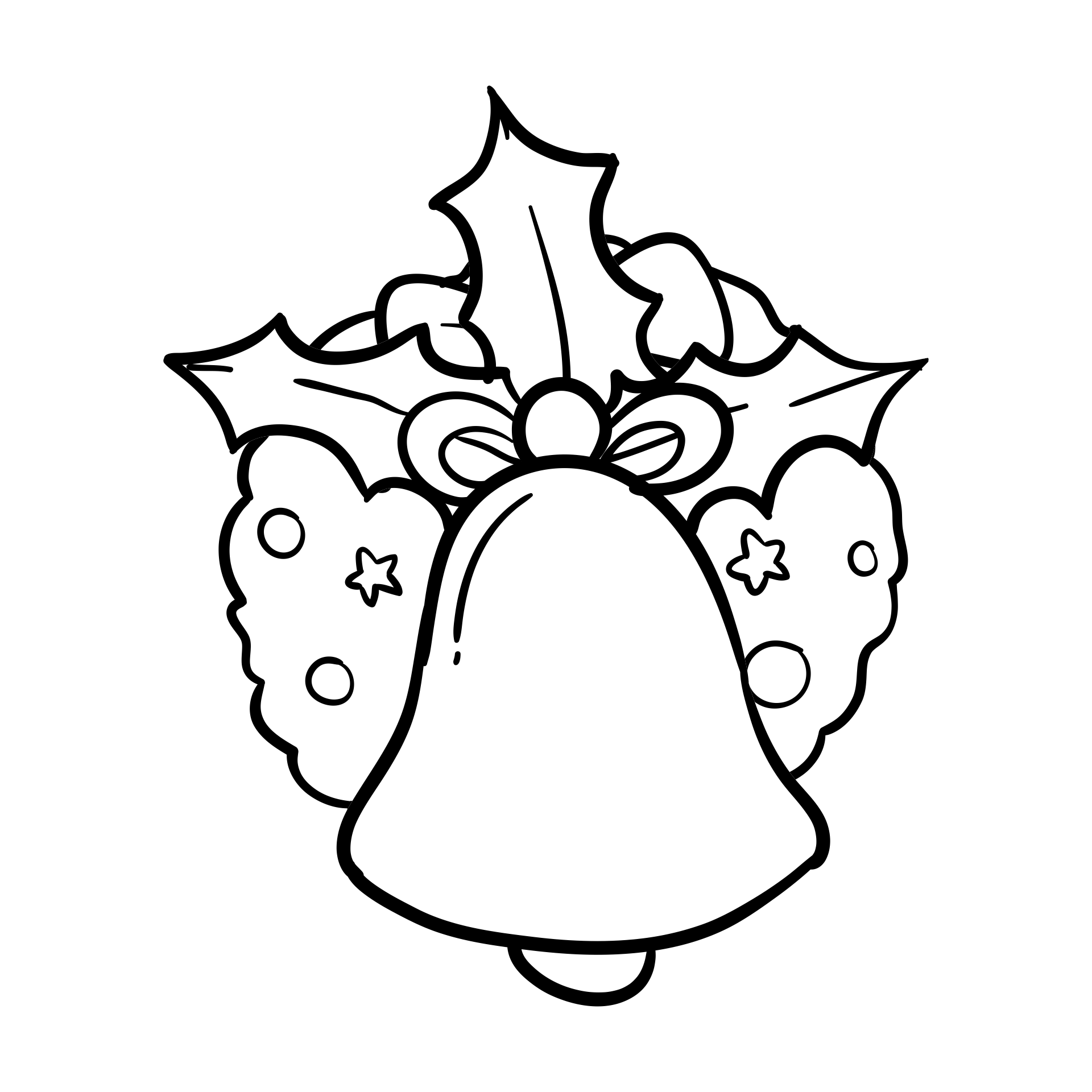 Mistletoe with Christmas Bells Coloring Pages