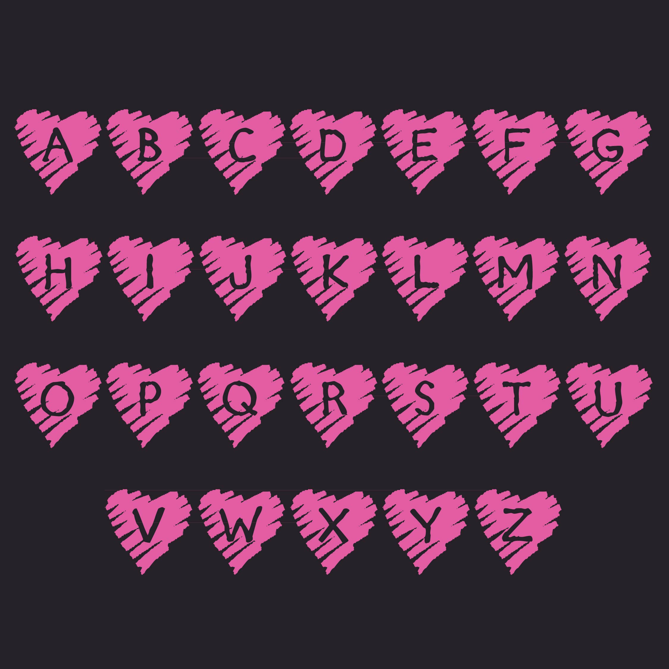 Heart Shaped Letters Printables - Free Printable Templates