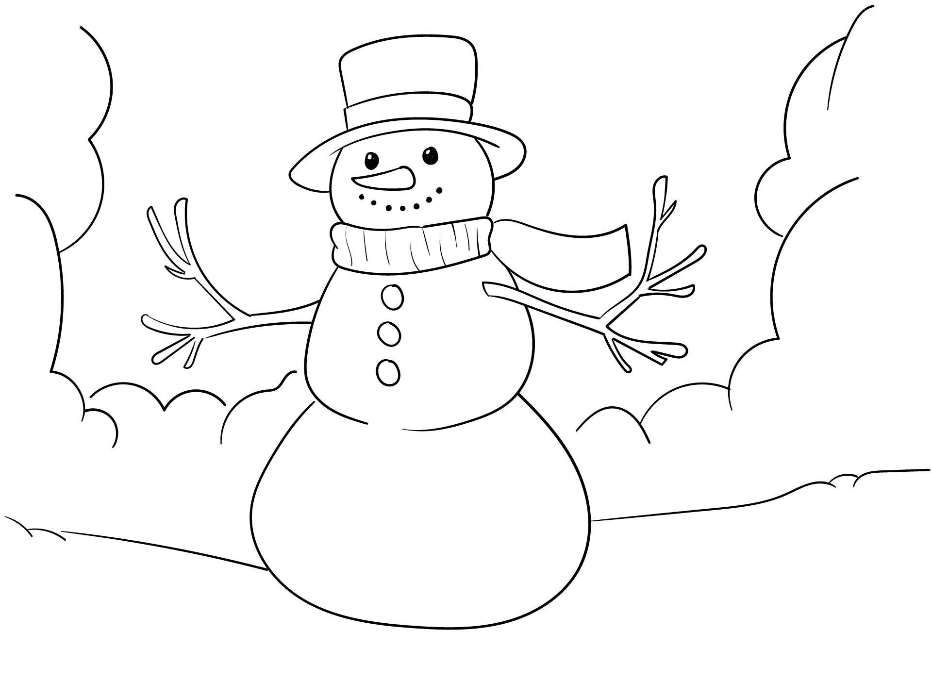 Frosty the Snowman  Printable Christmas Coloring Pages