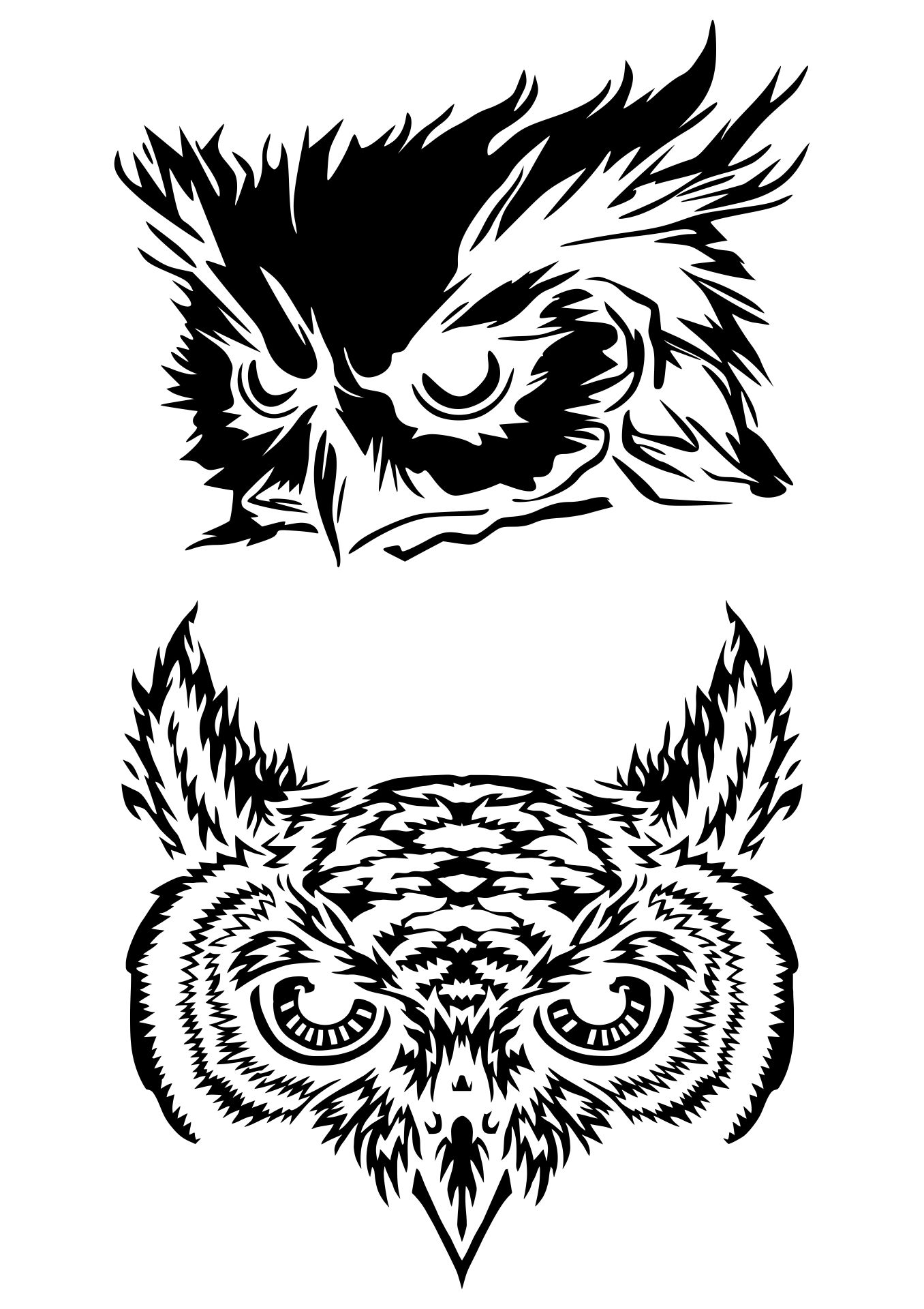 Scary Owl Pumpkin Carving Patterns Printables