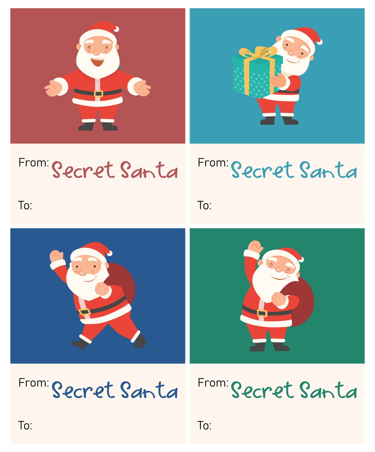 10 Best Printable Secret Santa Cards
