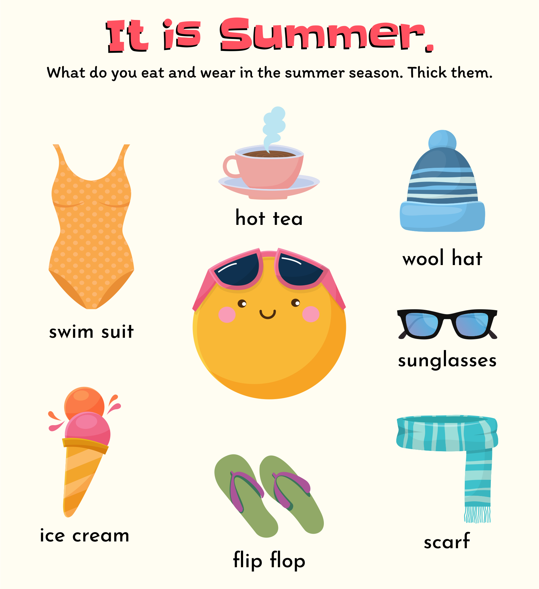 Summer Season Preschool Worksheets
