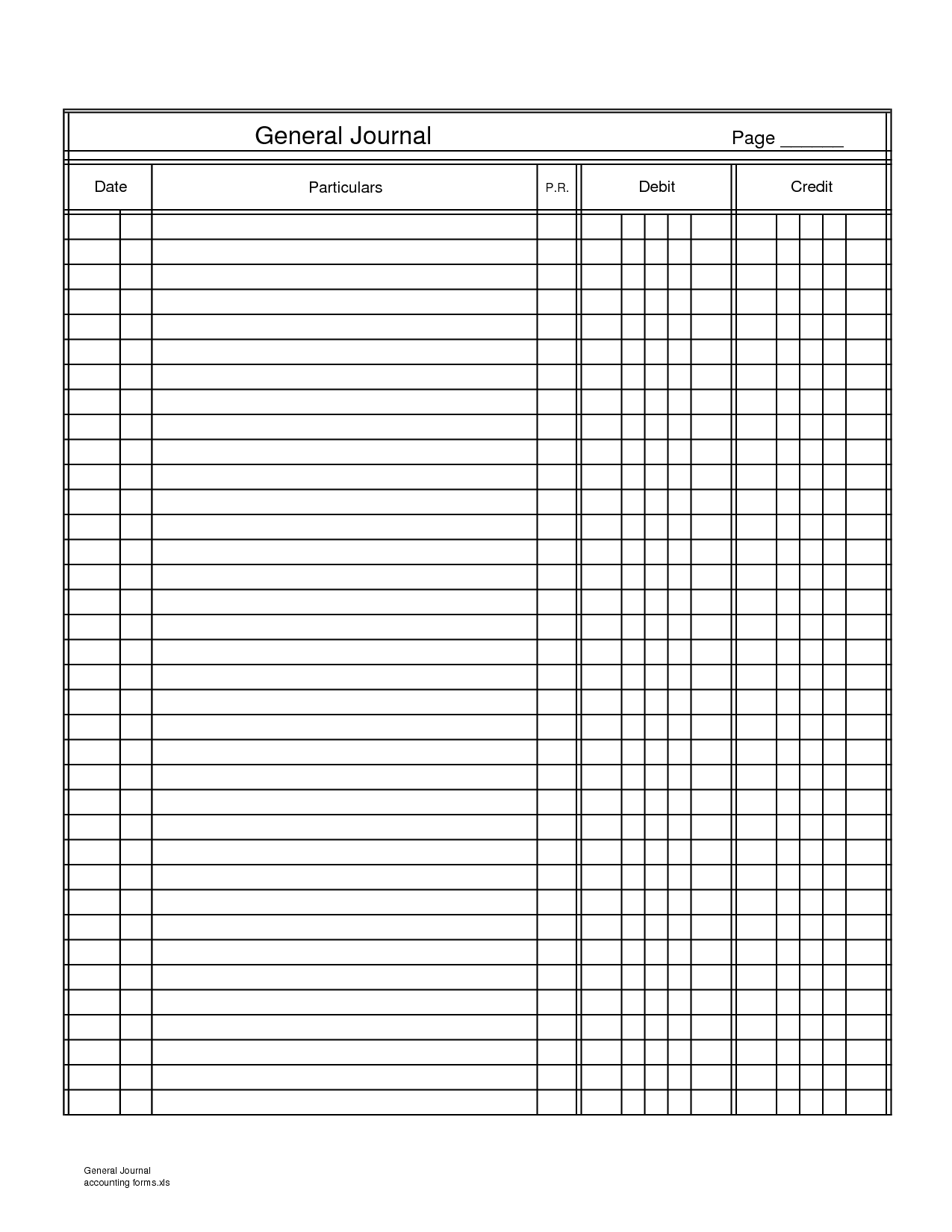 Accounting General Journal Template