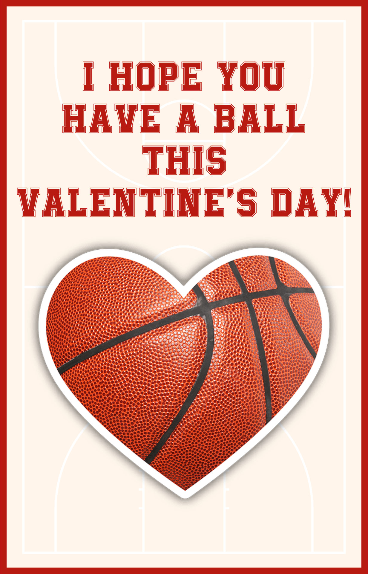 Basketball Valentine Cards