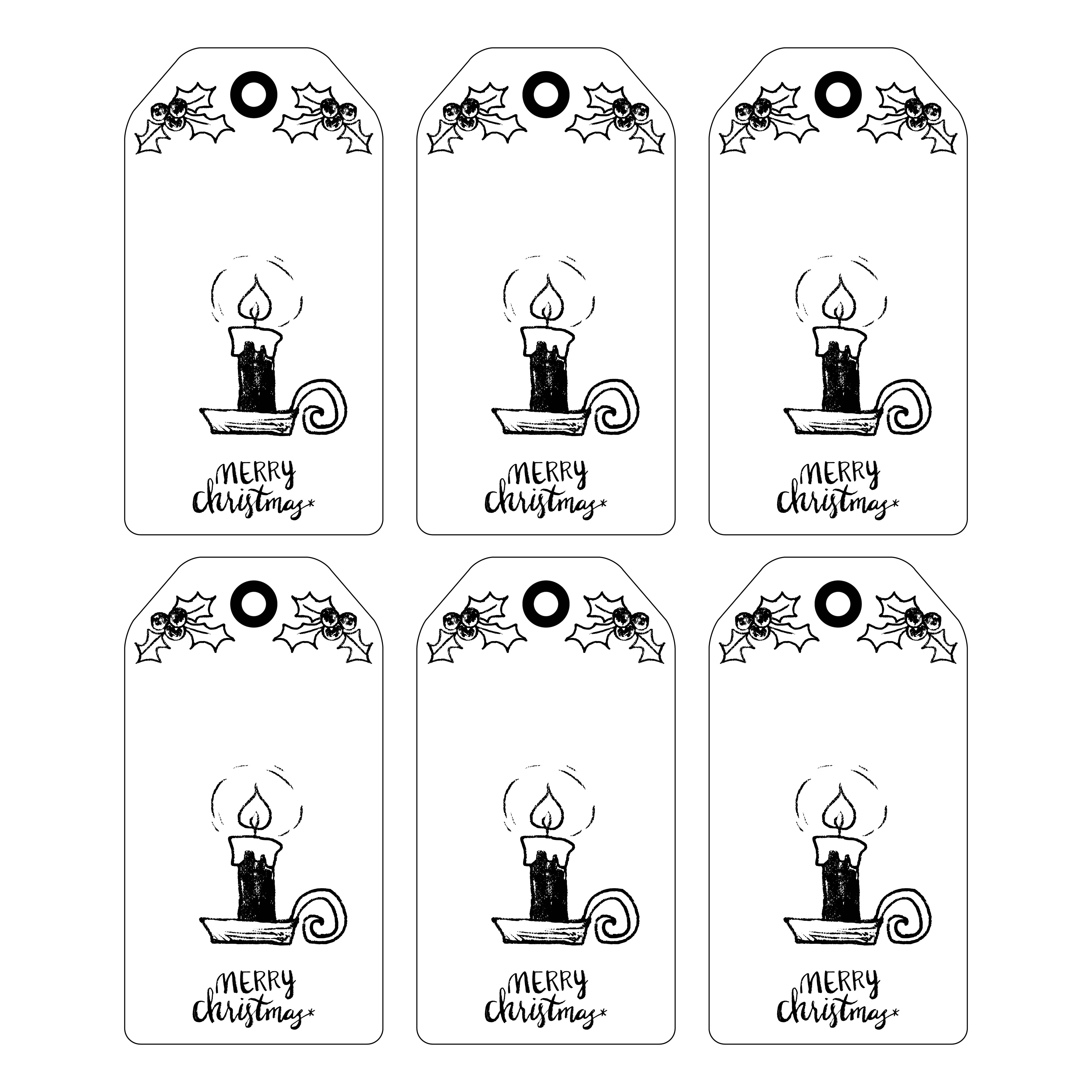 Black And White Printable Christmas Name Tags - 7 Free PDF Printables ...